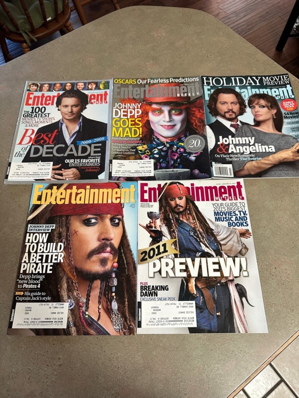 Entertainment Weekly Magazine Lot - Johnny Depp Covers